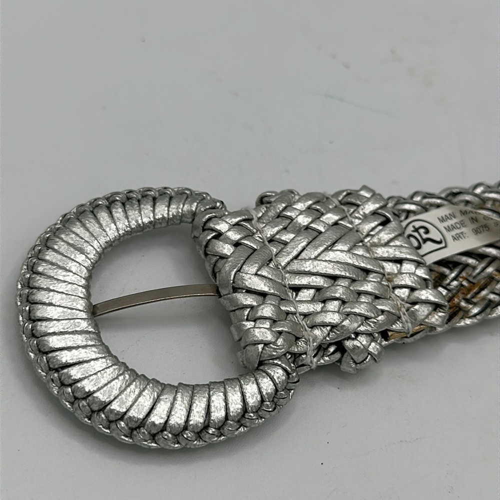 Silver metallic adjustable belt, size S/M - Picture 2 of 5